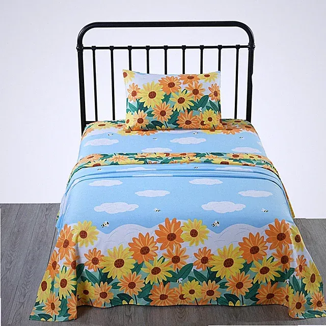 100% Cotton Bed Sheet For Kids Bed Sheet for Girls Teens Children, SH018 Twin