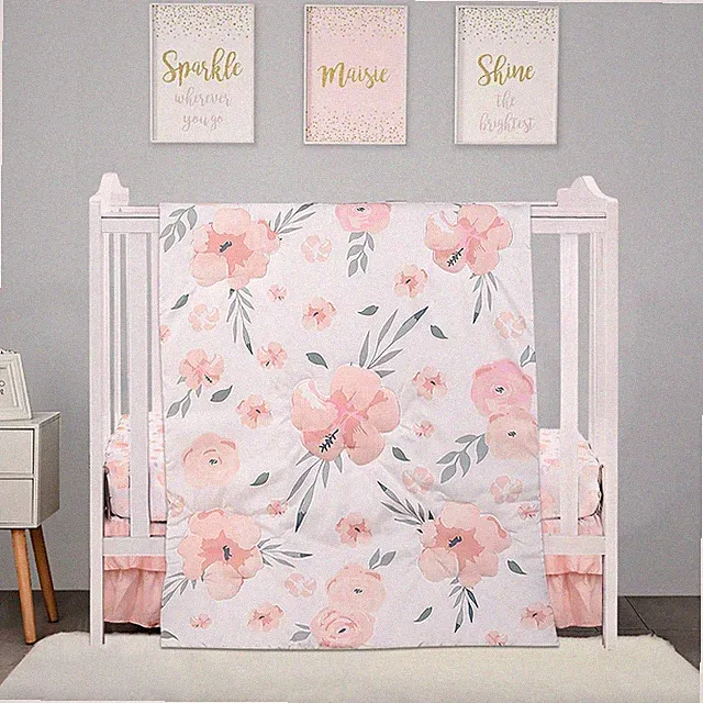 3piece Crib Bedding Set For Boy Girls Includes Crib Skirt Blanket Crib Sheet Cri