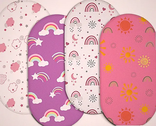 4 Pack Stretch Soft Baby Bassinet Sheet for Girls, Boys, Breathable Cozy Rain...