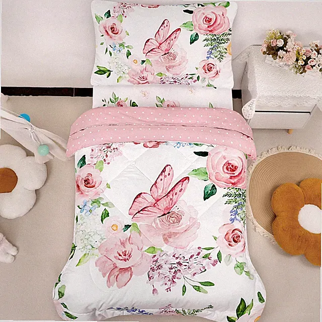 4 Piece Toddler Bedding Set for Girls, Butterfly Toddler Comforter Set, Ultra...