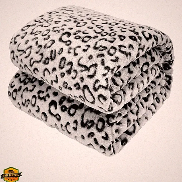 Black Leopard Throw Blanket, Soft Warm Cheetah Print Blanket for Boys Girls,...