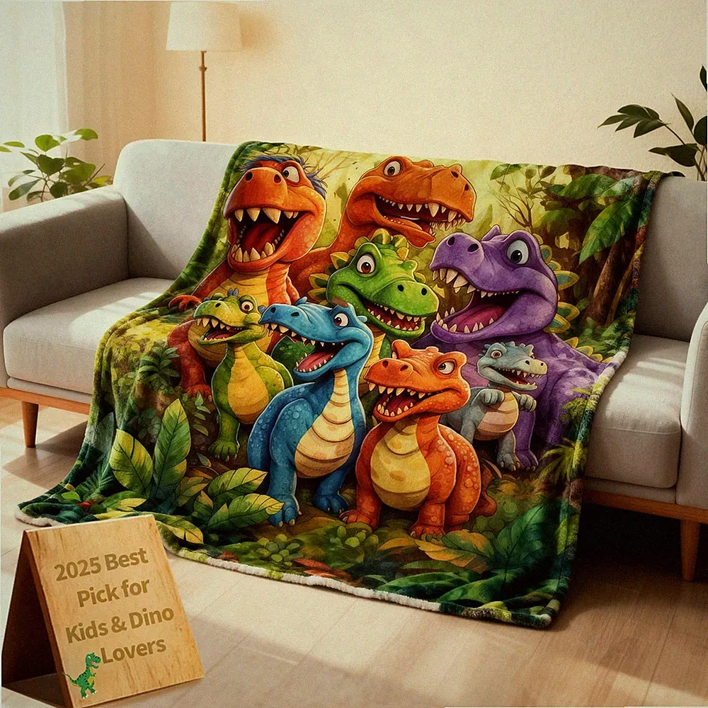 Dinosaur Blanket for Boys Girls 3D Dinosaur Throw Dino Blanket for Toddler Bo...