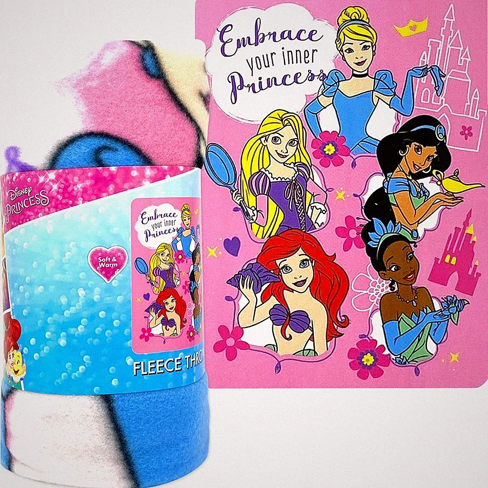 Disney Princesses Fleece Throw Blanket for Girls, Soft and Cozy, 45" x 60"