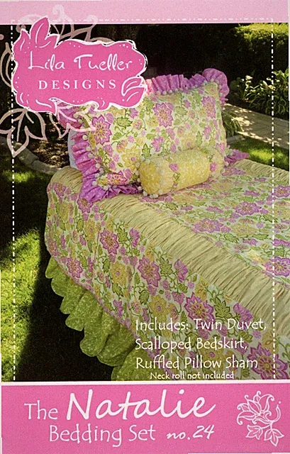 NATALIE Bed Set - Twin Duvet, Scalloped Bedskirt, Ruffled Pillow Sham UC Pattern