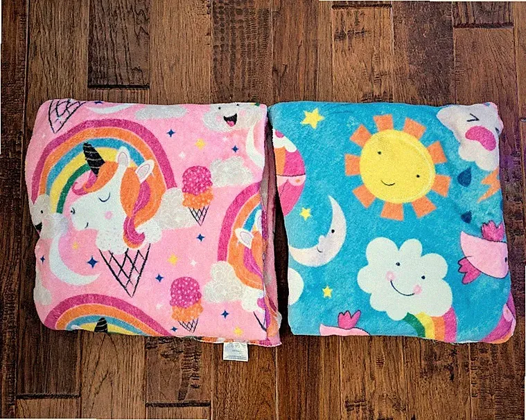 Soft Cozy Round Throw Blankets for Baby Kids Girls Rainbows Unicorns 60 Inches