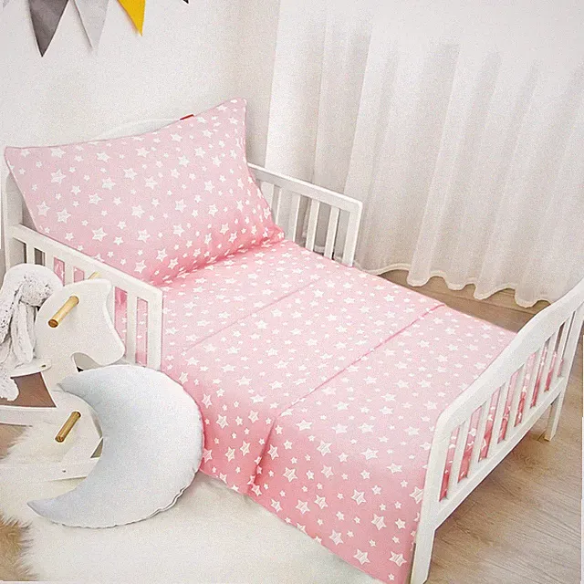 Toddler Bed Sheets for Girls - 3 Piece Set With Flat Sheet, Fitted Sheet, Pil...