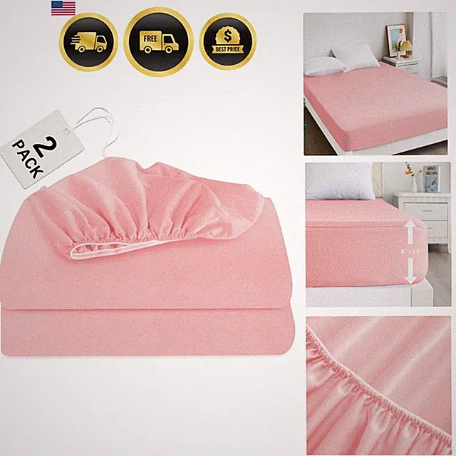 Twin Fitted Sheet 2 Pack, Twin Bedding Fitted Sheets for Girl Teens Kids Only...