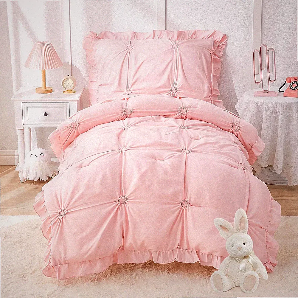 Wowelife Princess Toddler Bedding Set for Girls, Boho Toddler Bed Set, 4 Pieces